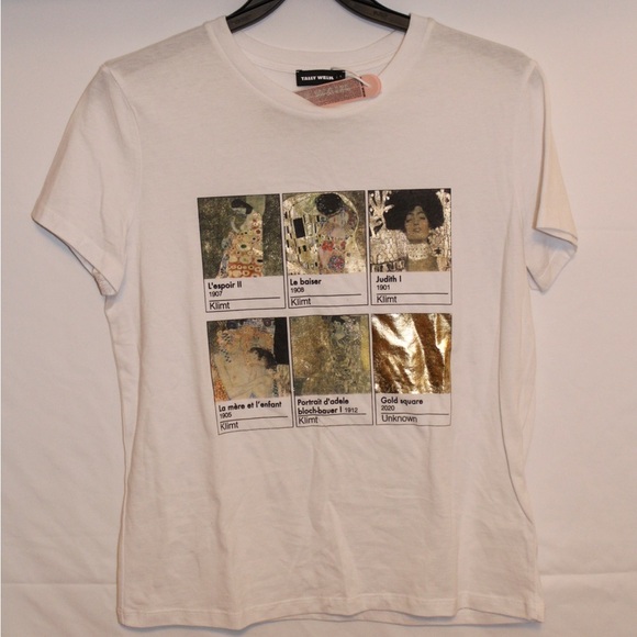 Tally weijl - white t shirt - art - size small - Picture 1 of 5